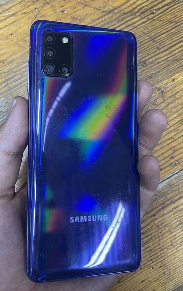 телефон флай 4490: Samsung Galaxy A31, Б/у, 128 ГБ, цвет - Синий, 2 SIM