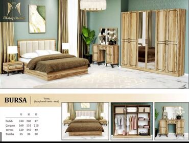 Yataq otağı dəstləri: İkinəfərlik çarpayı, Komod, Dolab, 2 tumba, Rusiya, Yeni — 3