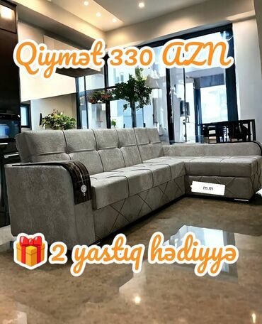 Sifarişlə divanlar: Künc divan, Qonaq otağı üçün, Parça, Bazasız, Açılmayan — 16