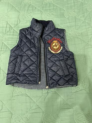jiletler: Uşaq üçün quilted sleeveless jilet - Rəng: tünd göy - Naxış: rombvari — 1