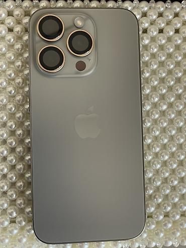 IPhone 15 Pro, Б/у, 128 ГБ, Natural Titanium, Чехол, Кабель, Коробка, 81 %