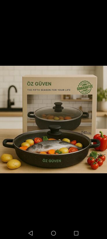 Tava-qazan dəstləri: Qazan, rəng - Gümüşü, Paslanmayan polad, Türkiyə — 5