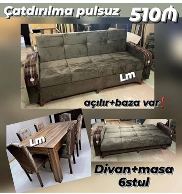 Qonaq otağı dəstləri: Yeni, Masa və oturacaqlar, Divan