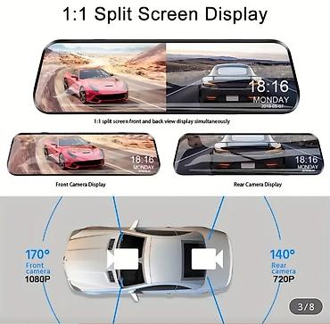 Avtoelektronika: İki Kameralı Ayna Tipi Avto DVR - Ekran: 10" sensorlu güzgü ekran - — 3