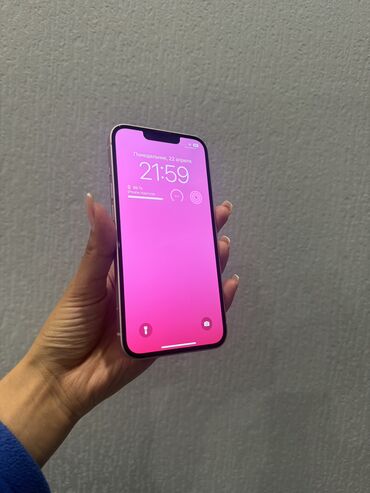 IPhone 13, Б/у, 128 ГБ, Розовый, Защитное стекло, 85 %