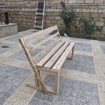45 derece: Taxta bağ skamyası isdeyen ucun stol da yiqilir - Material: təbii — 2
