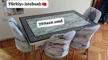 stol metbex: Mətbəx üçün, Yeni, Açılan, Dördbucaq masa, 4 chairs