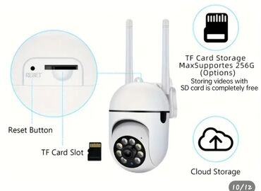 Видеонаблюдение: Без проводная wi-fi камера, для помещения и улицы, Можно использовать