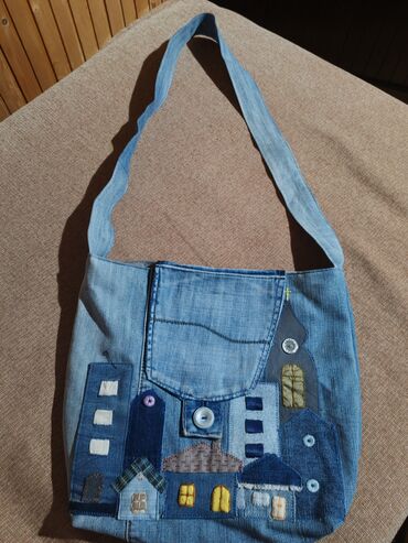 Torbe: Torba za rame, Handmade, Materijal: Platno — 16
