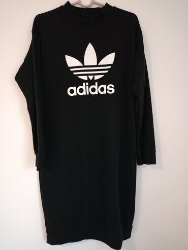 šantung svila haljine: Adidas Originals M (EU 38), color - Black, Other style, Long sleeves
