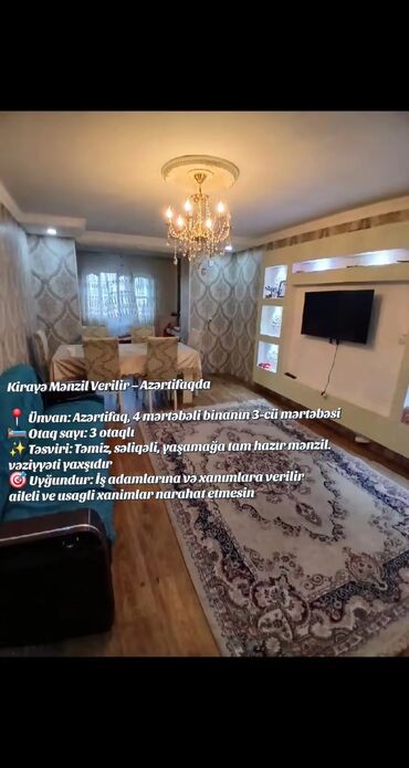 ramanida kiraye evler: Ev seherin merkezinde yerlesir is adamlarna ve xanimlara kiraye verlir
