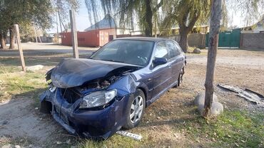саната подержанный автомобиль: Mazda 323 (седан/хэтчбек), тёмно‑синяя, на разбор или восстановление