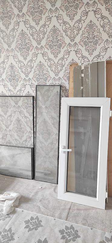 şüşə qapi: PVC balkon-qapı və pəncərə dəsti - Material: ağ PVC profil, ikili — 2