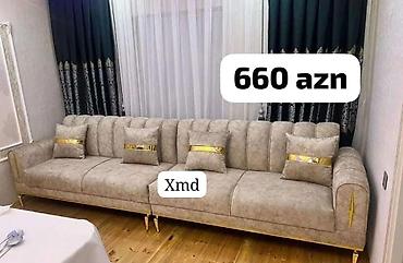 Ev üçün mebel: Möhkəm karkaslı, yumşaq oturacaq və arxa hissəyə malik uzun 3-4 — 1