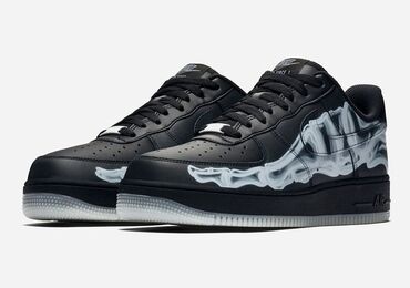 Кроссовки и спортивная обувь: Модель: Nike Air Force 1 Skeleton Black. Черные Nike Air Force 1 с