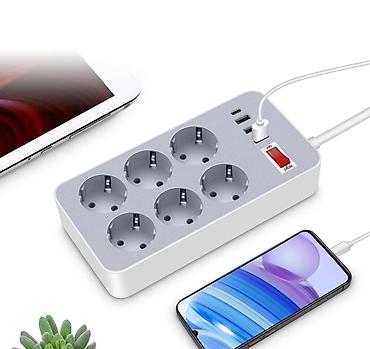розетка с юсб: Удлинитель-Переноска с 6 розетками, 3 USB Портами и 1 TYPE-C Портом — 3