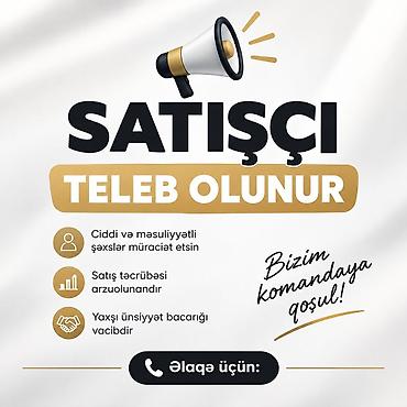 satici isi axtariram: Satış məsləhətçisi tələb olunur, İstənilən yaş — 1