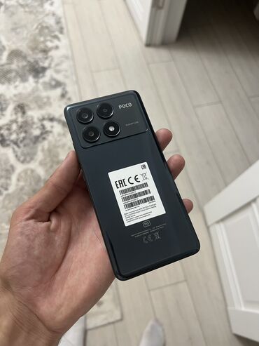 рассрочку телефон: Poco X6 Pro 5G, Колдонулган, 256 ГБ, түсү - Кара, 2 SIM