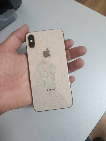 Apple iPhone: IPhone Xs, Б/у, 64 ГБ, Золотой, Чехол, 80 %