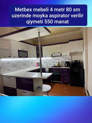 daxili kreditle satilan evler sumqayitda: Metbex mebeli 4 metr 80 sm uzerinde moyka aspirator verilir 550 manat