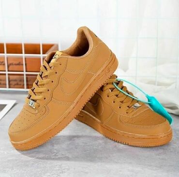 кроссовки адидас мужские оригинал кожаные: Кроссовки Nike Air Force 1 в бежевом цвете с коричневыми шнурками и