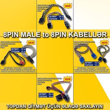 sto za laptop: Kabel "8pin Male for Modular PSU" 🚚Metrolara və ünvana çatdırılma var