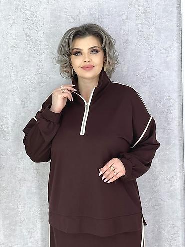 nike tech fleec: Стильный женский костюм из двух предметов: свободный свитшот и длинная — 4