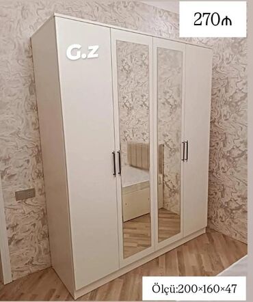 Masa və oturacaq dəstləri: Açılan, 4 qapılı Düz dolab, Qarderob, paltar dolabı