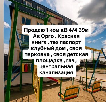 срочно продаётся 1 комнатная квартира в районе ошского рынка по улице молодая гвардия токтогула: 1 бөлмө, 39 кв. м, Элитка, 4 кабат, Евроремонт