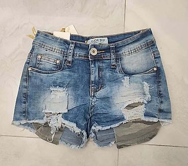 levis sorc: Teksas šorts Gourd – model sa pocepanim detaljima i izbledelim — 1