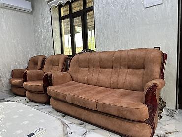 2 el mebel: 2 kreslo ve 1 divan satilir. Cox az istifade edilib. Mohkem — 1