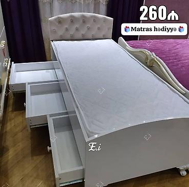yumru taxt: Tək nəfərlik ağ rəngdə taxt çarpayı – alt hissədə sürgülü saxlama — 1