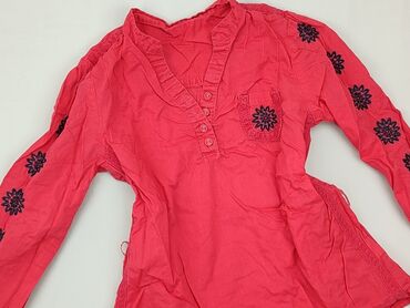 czerwona satynowa bluzka: Blouse, 5-6 years, 110-116 cm, condition - Good