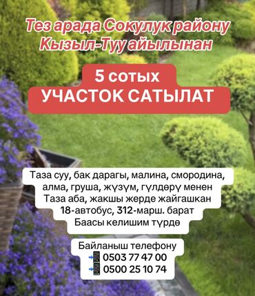 участок с сокулук: 5 соток