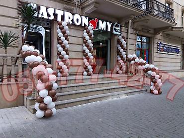 Dekorlar və bəzəklər: Achilishda Sharlarla Dizayn bezedilme xidməti. Helium ve adi sharlarla — 2