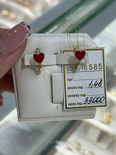 Үлпөт көйнөктөрү жана аксессуарлар: Золотые серьги (проба 585) —цена за грамм 9500сом.Берекет — 5