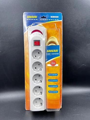 elektron termos: Songrui uzadıcı 3m tək knopka ağ Songrui SR-5305-A modelli enerji — 3