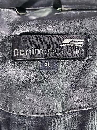 кожный куртка: Мужское пальто, XL, Jack & Jones, Б/у, цвет - Черный, Самовывоз — 2