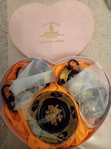 cay desdi: Çay dəsti, rəng - Göy, Farfor, Çexiya — 2