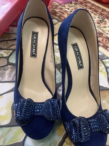 женские вечерние туфли: Туфли 38, цвет - Синий
