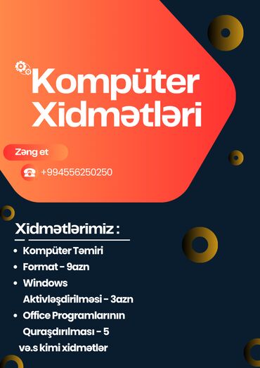 Başqa xidmətlər: Komputer xidmetleri