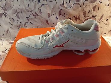 Patike: Mizuno Wave Voltage ženske patike za odbojku – bele sa crvenim — 5