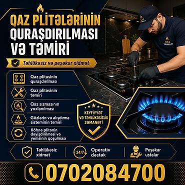 ремонт газовых плит на дому: Qaz plitələrinin quraşdırılması və təmiri xidməti - Qaz plitəsinin — 1