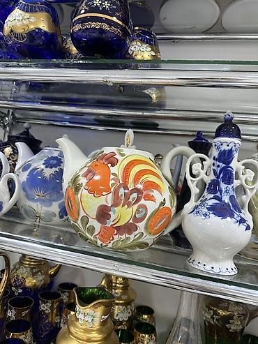 Dekorativ çaynik – əl işi naxışlı keramika - Material