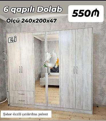 Yeni, 6 qapı, Güzgülü, Açılan, Düz dolab lalafo.az -da Yeni, 6 qapı, Güzgülü, Açılan, Düz dolab