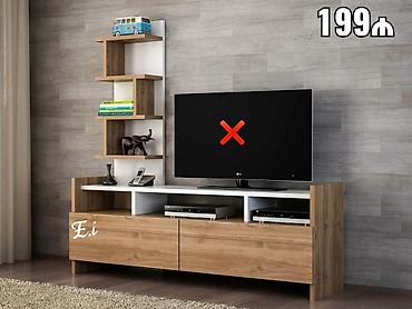 Ev və bağ: Yeni, Düz TV altlığı, Polkalı, Laminat, Azərbaycan — 2