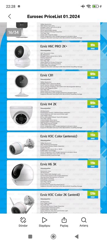 Videomüşahidə: Məhsul: Videomüşahidə kameraları – Inox Digital və digər modellər — 8