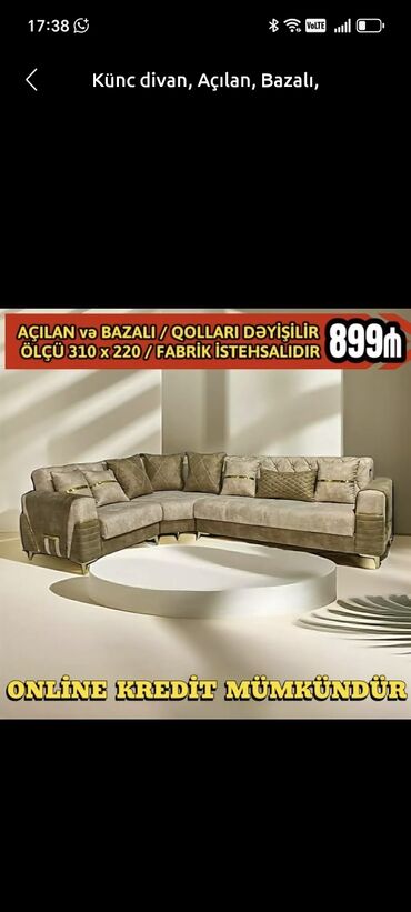Divan və kreslo dəstləri: Yeni, Künc divan, Divan, Bazalı, Açılan — 30