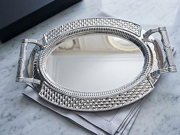 Qab-qacaq və mətbəx ləvazimatları: Kingsville Silver Plated Tableware – OS-055 laklı servis padnosu/sini — 1