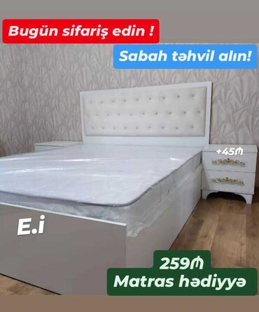 Çarpayılar: Təknəfərlik çarpayı, Bazasız, Matras ilə, Siyirməsiz — 3
